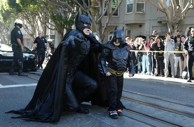 Kid becomes batman for a day