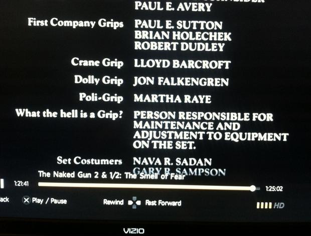 Funny moments in movie credits