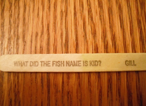 funny jokes on popsicle sticks - What Did The Fish Name Is Kid? Gill