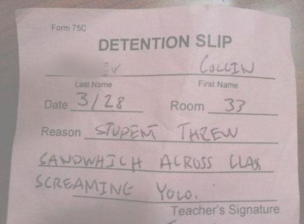 26 Hilarious Reasons Students Got Detention