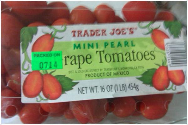 pricetag fails - Trader Joe'S Mini Pearl rape Tomatoes Packed On 0714 0026144 De Soleilisavet Etuderoes Mono Product Of Mexico Net Wt. 16 Oz 1 Lb 454g
