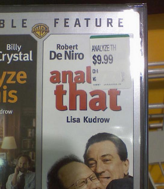 price tag fails - Ble Feature Billy Robert Analyze Th De Niro $9.99 Crystal ze is anan that drow Lisa Kudrow
