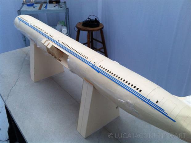 Boeing airplane made from paper