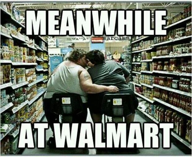 The happy shoppers of walmart