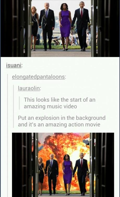 tumblr - funny movie tumblr posts - isuani elongatedpantaloons lauraolin This looks the start of an amazing music video Put an explosion in the background and it's an amazing action movie