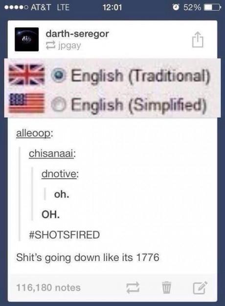 tumblr - web page - ...O At&T Lte 52% darthseregor jpgay regor English Traditional English Simplified alleoop chisanaai dnotive oh. Oh. Shit's going down its 1776 116,180 notes