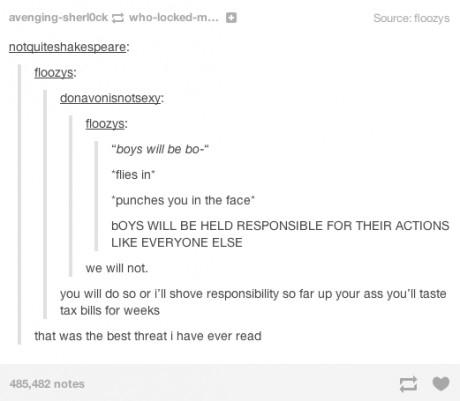 tumblr - diagram - avengingsherlock wholockedm... Source floozys notquiteshakespeare floozys donavonisnotsexy floozys "boys will be bo flies in punches you in the face bOYS Will Be Held Responsible For Their Actions Everyone Else we will not you will do s