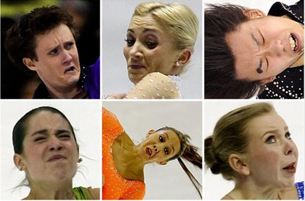 Funny figure skating faces