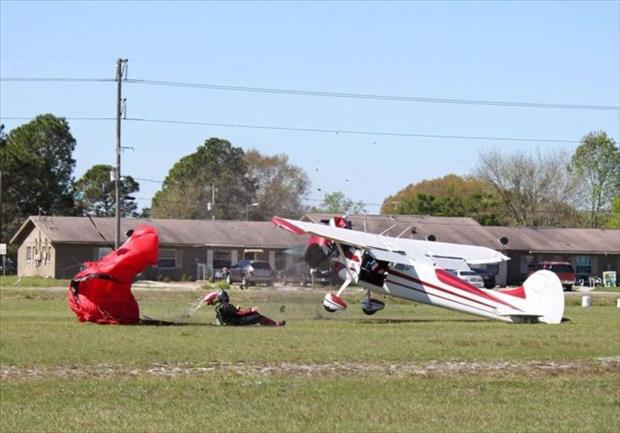 Skydiver And Plane Collide