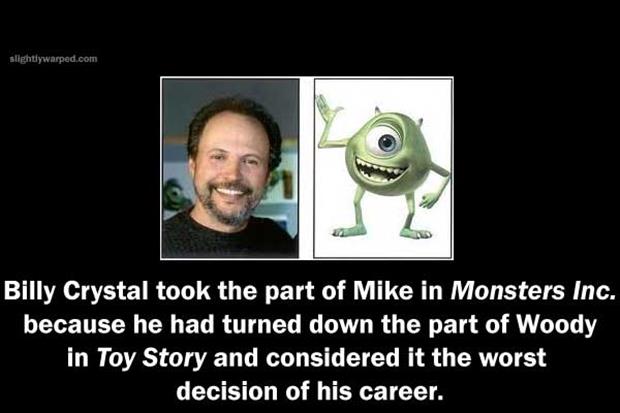 monsters inc mike - slightlywarped.com Billy Crystal took the part of Mike in Monsters Inc. because he had turned down the part of Woody in Toy Story and considered it the worst decision of his career.