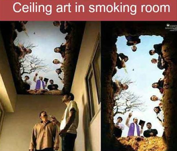 funny smoking room - Ceiling art in smoking room