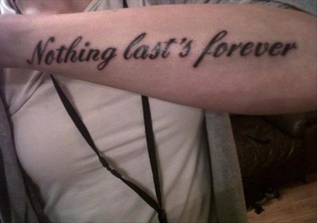 misused apostrophes - Nothing lasts forever