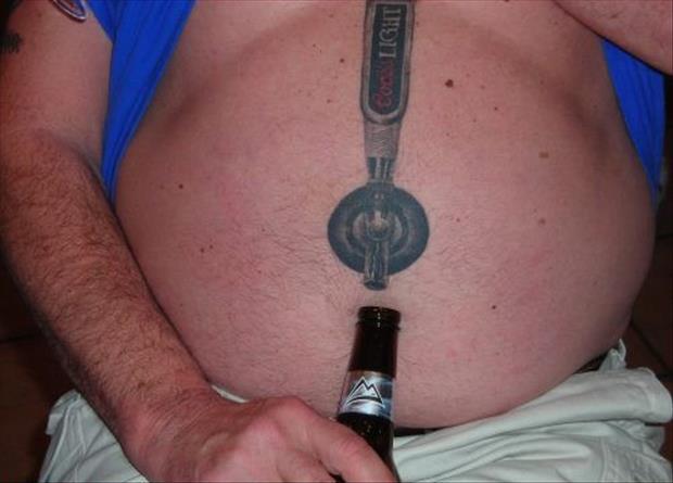 six pack of beer tattoo - Coc. Light