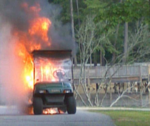 golf buggy fire