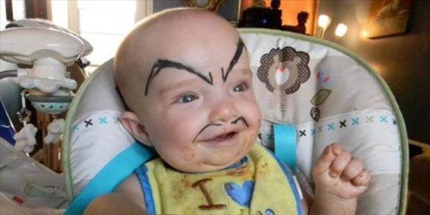 Drawing eyebrows on children