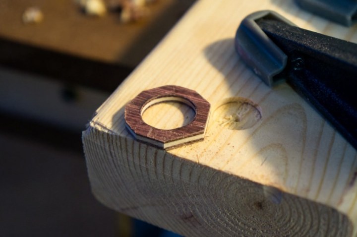 Once the edges were cut with a saw, it was actually starting to look like a ring!