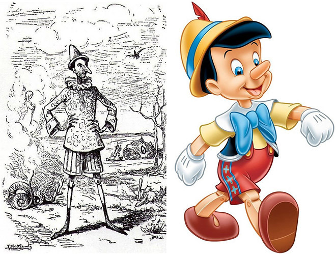 Pinocchio in 1940 vs now.