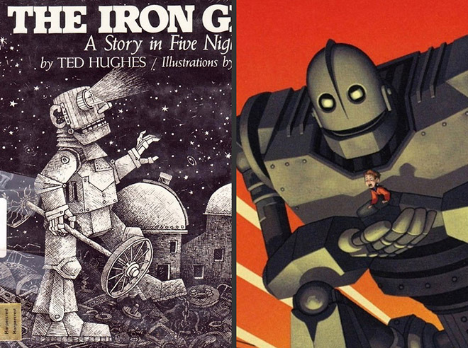 The Iron Giant in 1968 vs now. Trivia time! This was based on an old childrens book and the author was Sylvia Plaths husband!