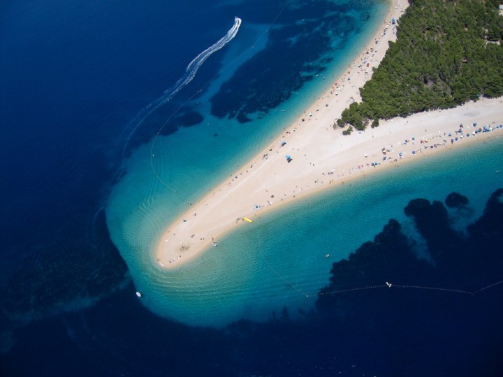 Golden Cape, Croatia - This end of this narrow beach will change the direction it points depending on the winds.