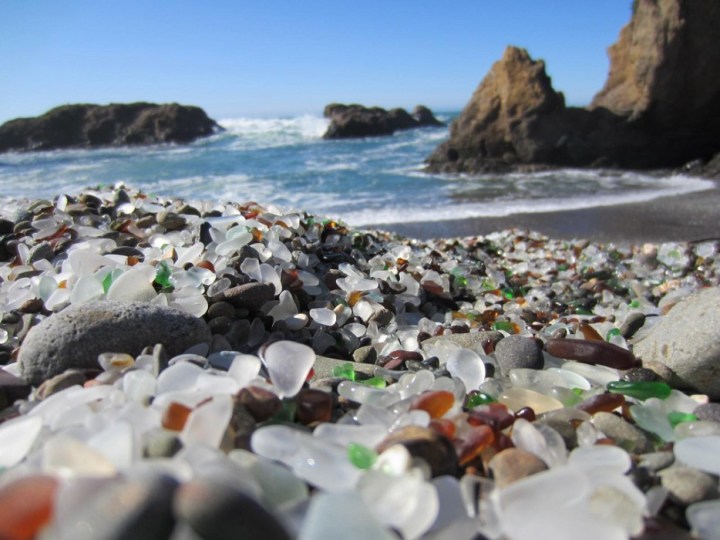Glass Beach, California - While incredibly colorful, the glass is actually garbage from neighboring towns which has been washed over and smoothed over time. A little sad, but pretty at the same time.