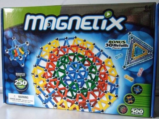 The Magnetix series of toys were actually a cool series of building toys that snapped together using magnets. The problem is that the magnets contained in the pastic connector pieces could easily fall out. Children could easily swallow these tiny magnets that actually snapped together in the middle of their intestines! Many young kids were injured and one even died.