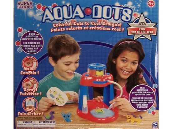 Youd think that a company would make sure its product is non-toxic when its marketed for kids. For whatever reason Spin Master skipped that phase of testing when they made Aqua Dots. This fun crafting idea used small beads that would stick together when sprayed with water. The problem is that the beads contained a highly toxic chemical that was used as a date rape drug!