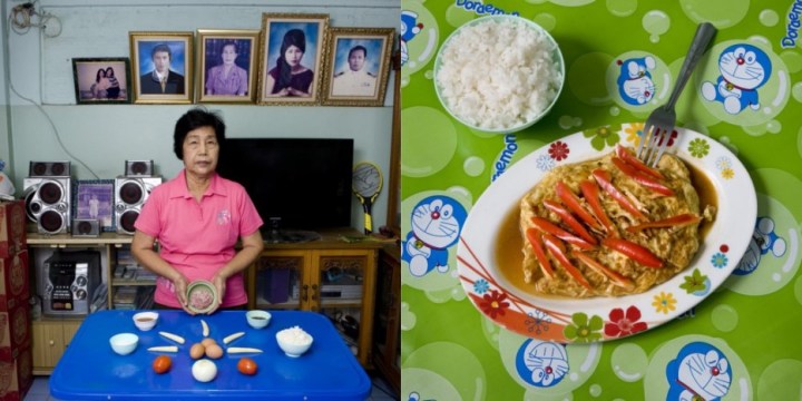 Bangkok, Thailand: Kai Yat Sai stuffed omelette by Boonlom Thongpor, 69 years old