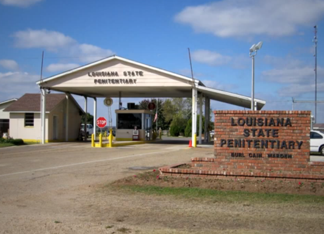 Louisiana state penitentiary, Louisiana - Largest maximum security prison in the U.S.  Prisoners work all day everyday to keep them tired at night. Prisoners kept in solitary confinement for 40 years.
