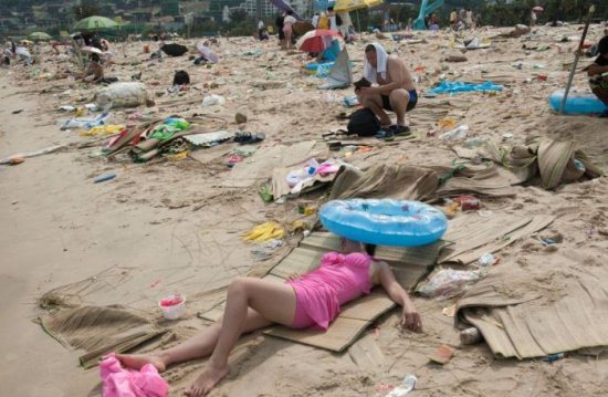 This is one dirty beach in china