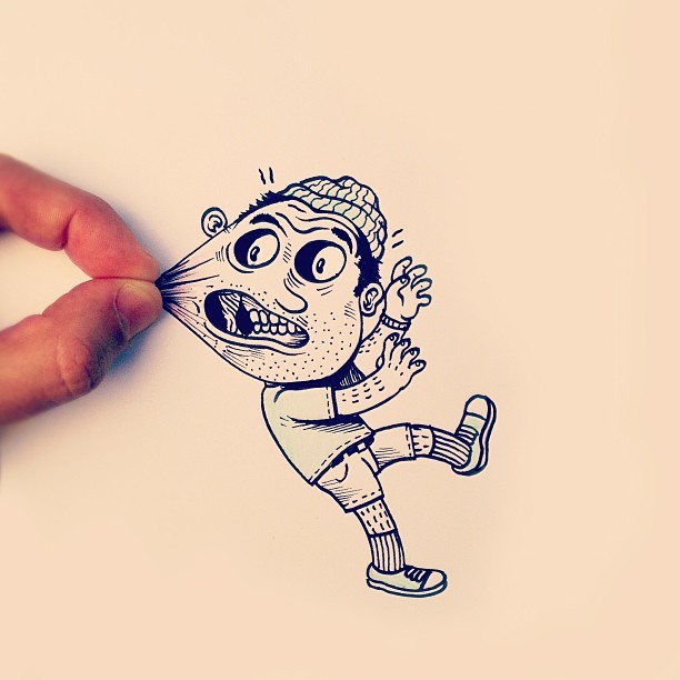 Simple Drawings Come Alive as Witty Illustrations