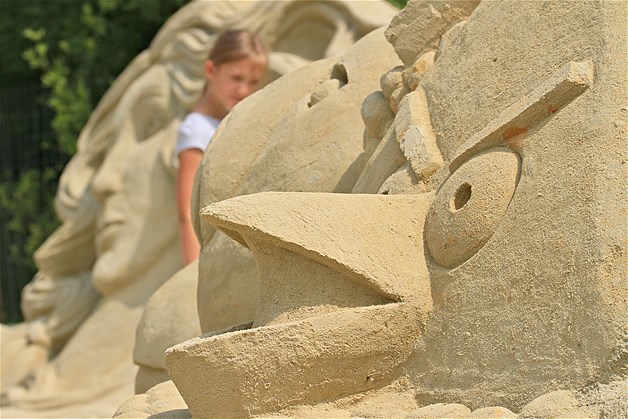 A sand sculpture is pictured during the sand festival in Lednice, south Moravia, Czech Republic.
