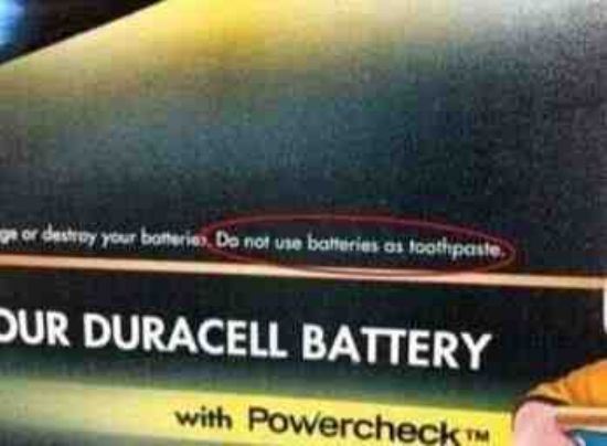 duracell toothpaste warning - Tror destoy your batteries. Do not use batteries os toothpaste. Dur Duracell Battery with Powercheck