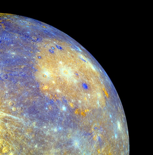 The sprawling Caloris basin on Mercury is one of the solar system's largest impact basins.
