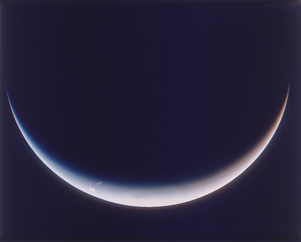 The south pole of the planet Neptune, as seen by the Voyager 2 spacecraft in August 1989.