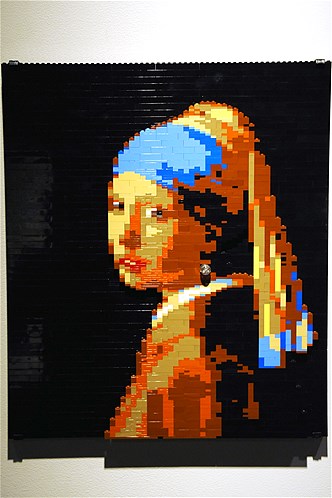 Lego artist Nathan Sawaya's version of "Girl with a Pearl Earring" by Johannes Vermeer.