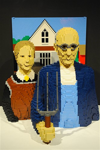 Lego artist Nathan Sawaya's version of "American Gothic" by Grant Wood.