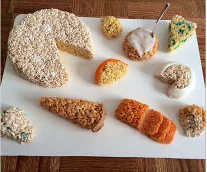 Rice krispies treats made into other food