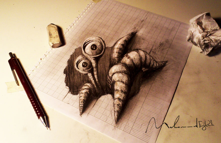 Stunning 3D pencil art that leap off the page