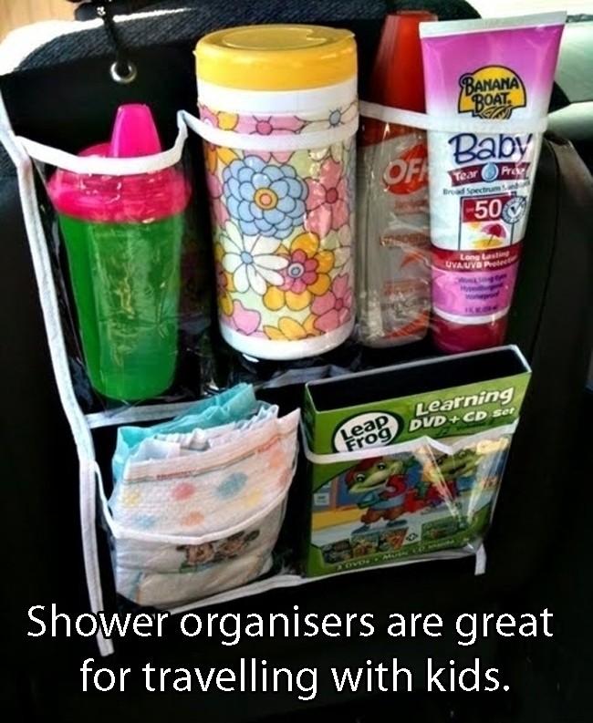 kids car hack diy - Banana Boat Baby Tear Rex Brad Spectrum 506 Uvauvo Prote Learning Lea Dvd Cd se Shower organisers are great for travelling with kids.