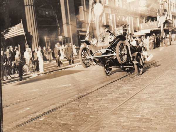 The first wheelie ever photographed. 1936