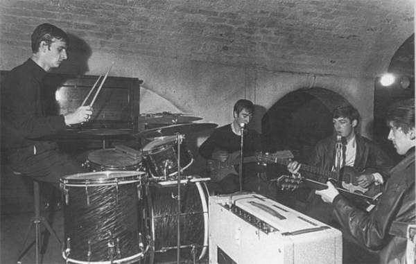 The first photo of The Beatles with Ringo Starr as the drummer. August 22, 1962