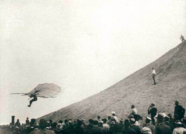 Otto Lilienthal becoming the first person to make a successful glider flight. 1894