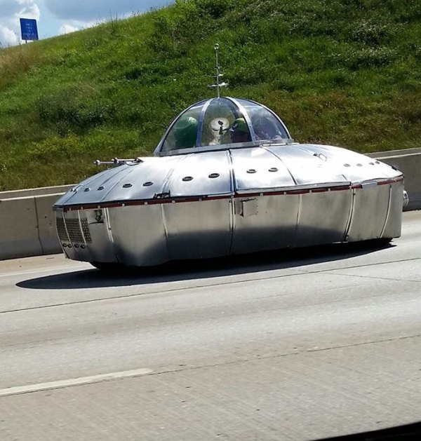 You see the strangest vehicles on the road