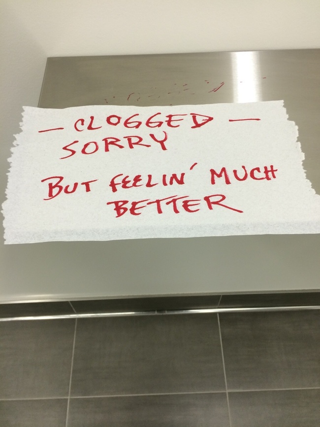 funny apology notes - Clogged Sorry But Feelin' Much Better