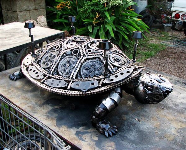 scrap metal art scrap turtle