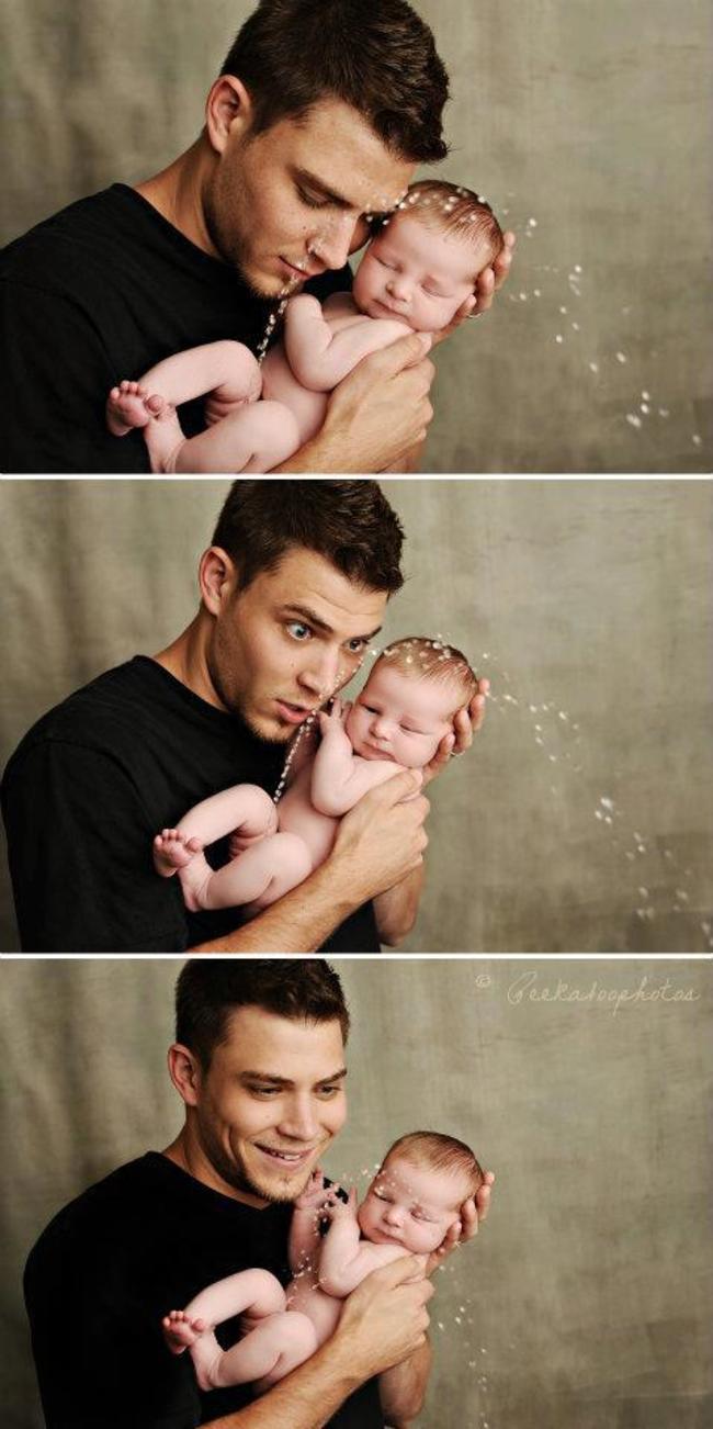 being a dad baby photo shoot gone wrong