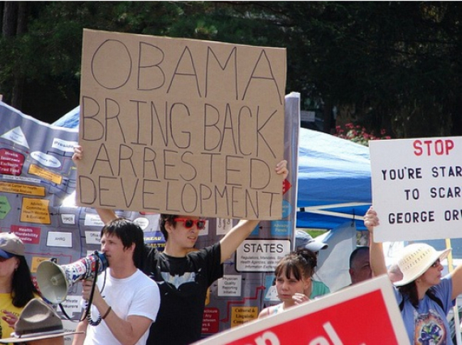 funny protest signs - Obama Stop You'Re Star To Scar George Ori States