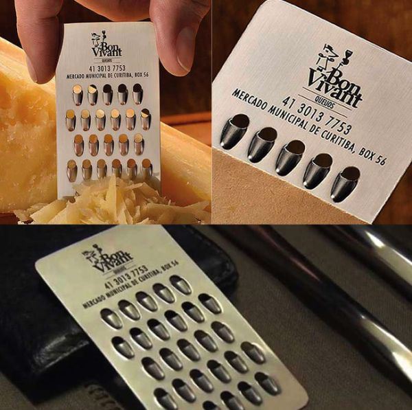 cheese grater business card