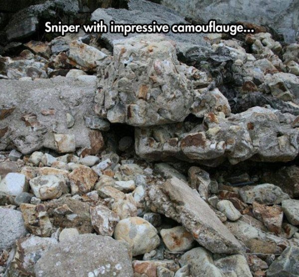 hardest when you see - Sniper with impressive camouflauge...