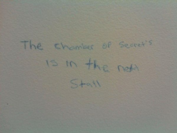 Funny things people write on bathroom walls